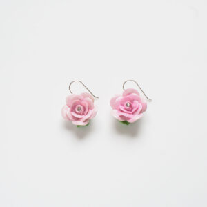 Pink Rose Drop Earrings