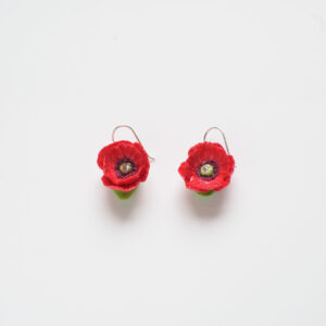 Red Poppy Drop Earrings