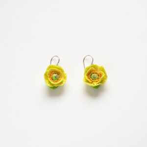 Yellow Poppy Drop Earrings