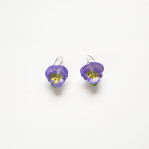 Purple Pansy Drop Earrings
