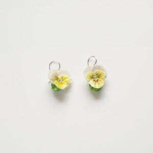 Yellow Pansy Drop Earrings