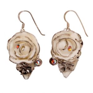 Porcelain Rose earrings/Silver