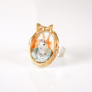 Princess Cottontail Bunny Rabbit Portrait Ring