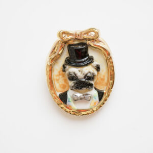 Lord Chesterfield Pug Cameo Brooch