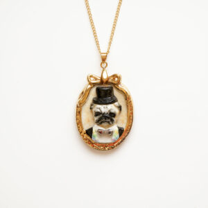 Lord Chesterfield Pug Cameo Necklace