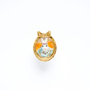 Princess Cottontail Bunny Rabbit Cameo Brooch