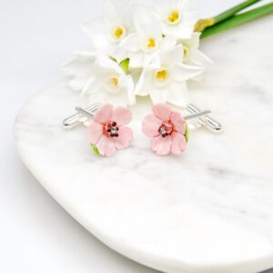 Pink Cherry Blossom Cufflinks