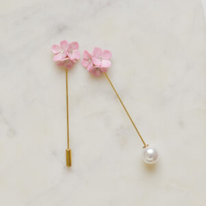 Pink Hydrangea Pin Brooch