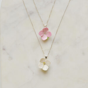 Single Hydrangea Pendant Necklace