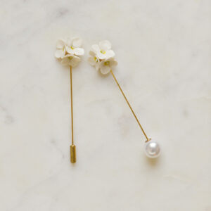 White Hydrangea Pin Brooch