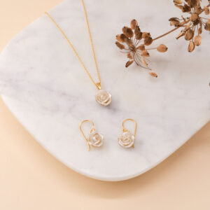 Rose Necklace And Earrings - Bridal Jewellery