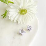Lilac Cluster Flower Stud Earrings