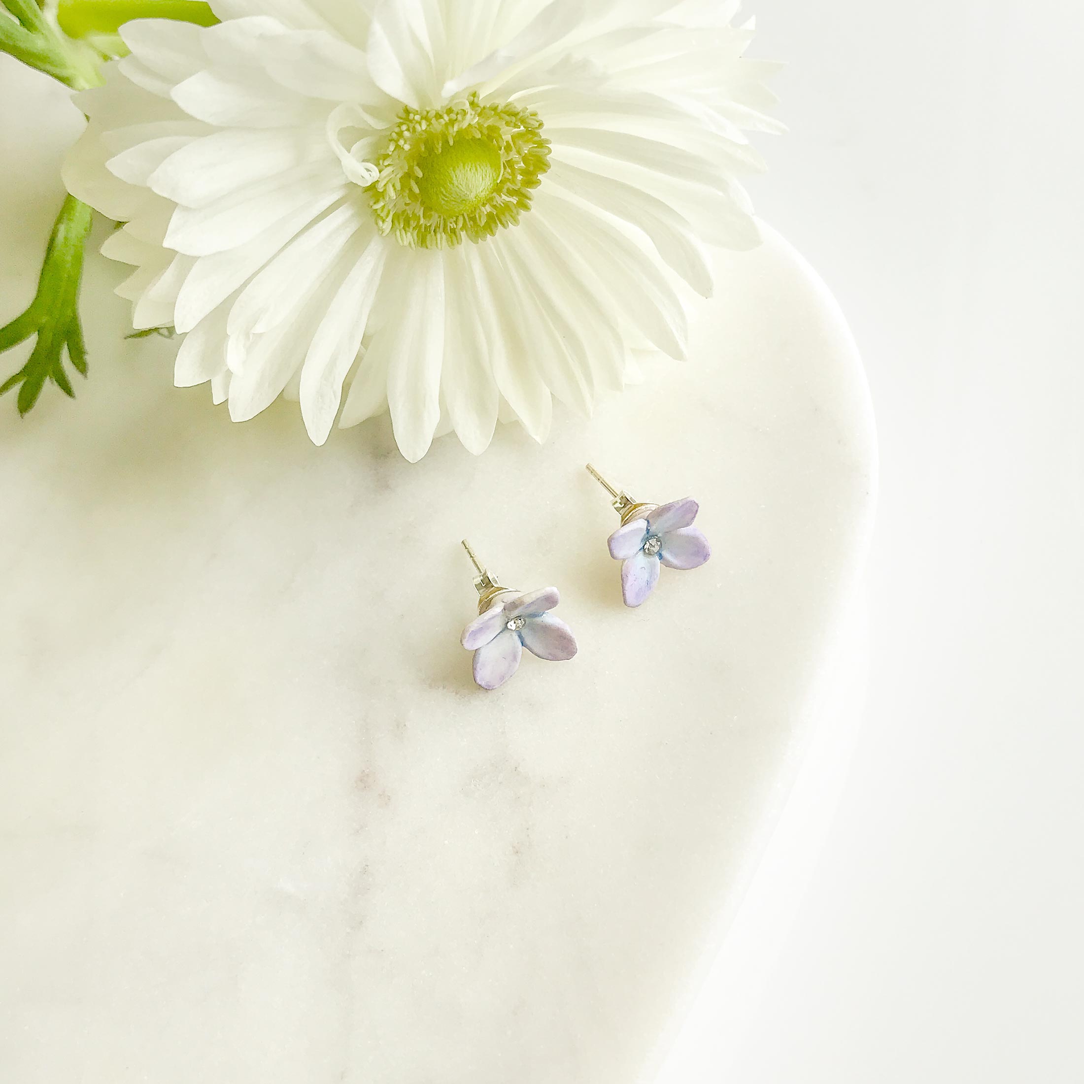 Lilac Flower Stud Earrings