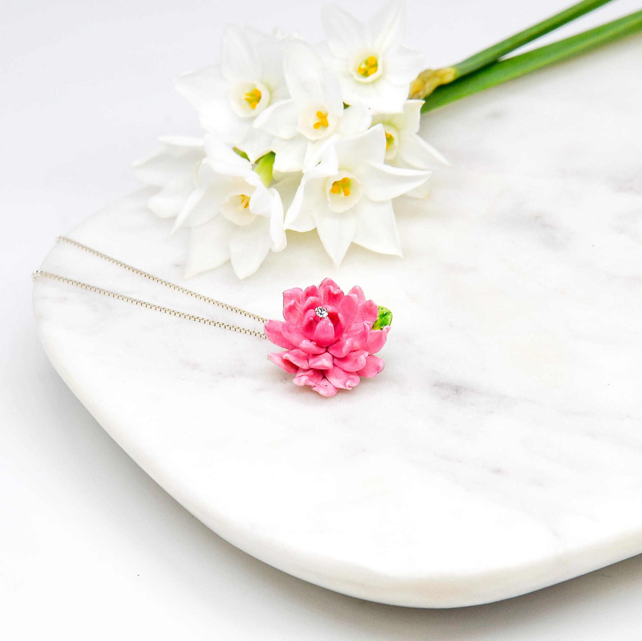 Porcelain Dahlia Necklace - Image 2
