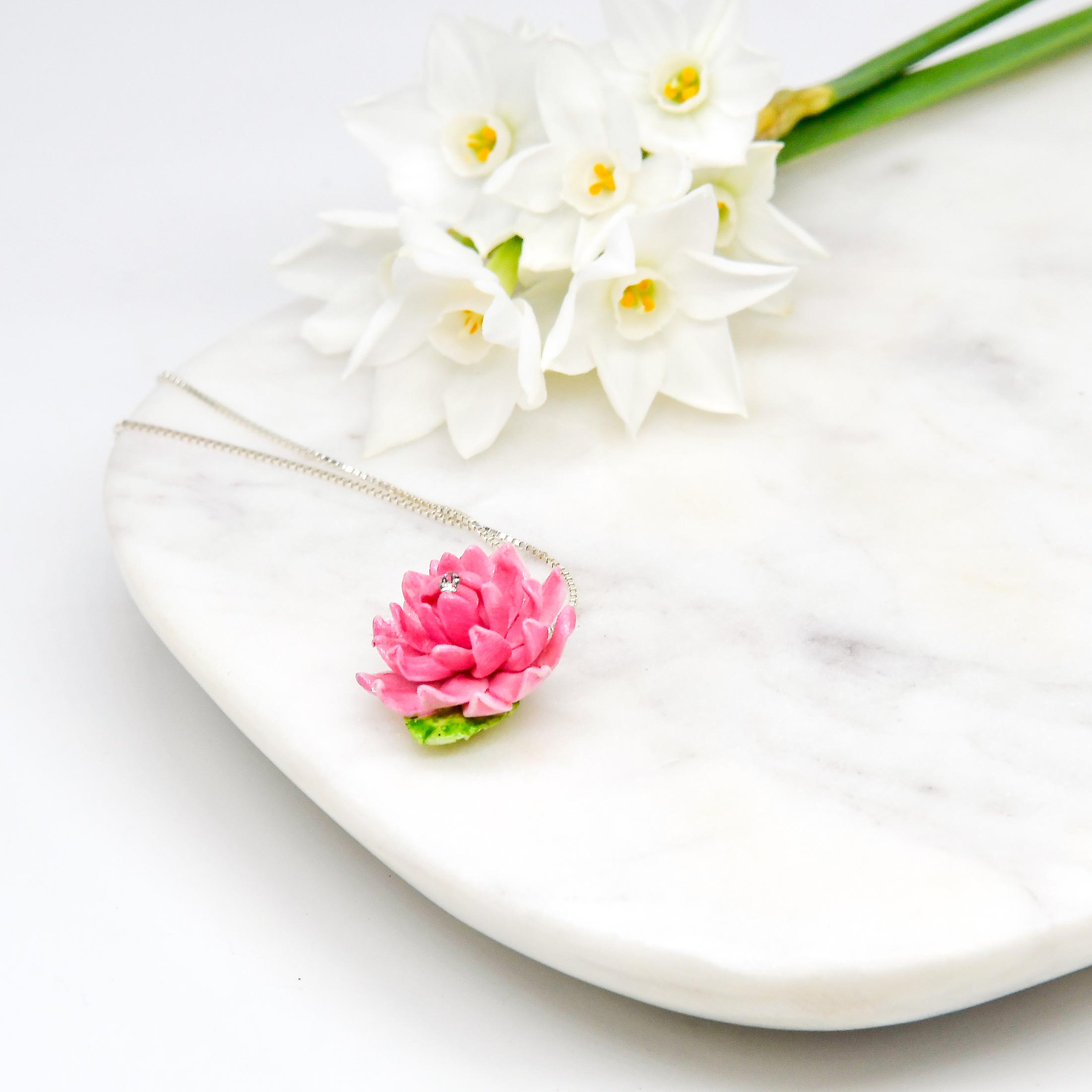 Porcelain Dahlia Necklace - Image 3