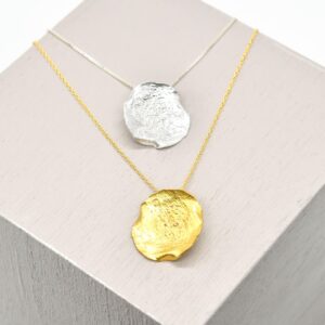 Minimal Textured Circle Necklace