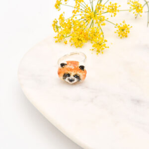 Porcelain Red Panda Ring