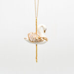 Merry Go Round White Swan Necklace