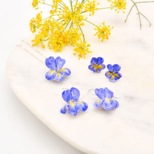Small Iris Necklace And Earrings