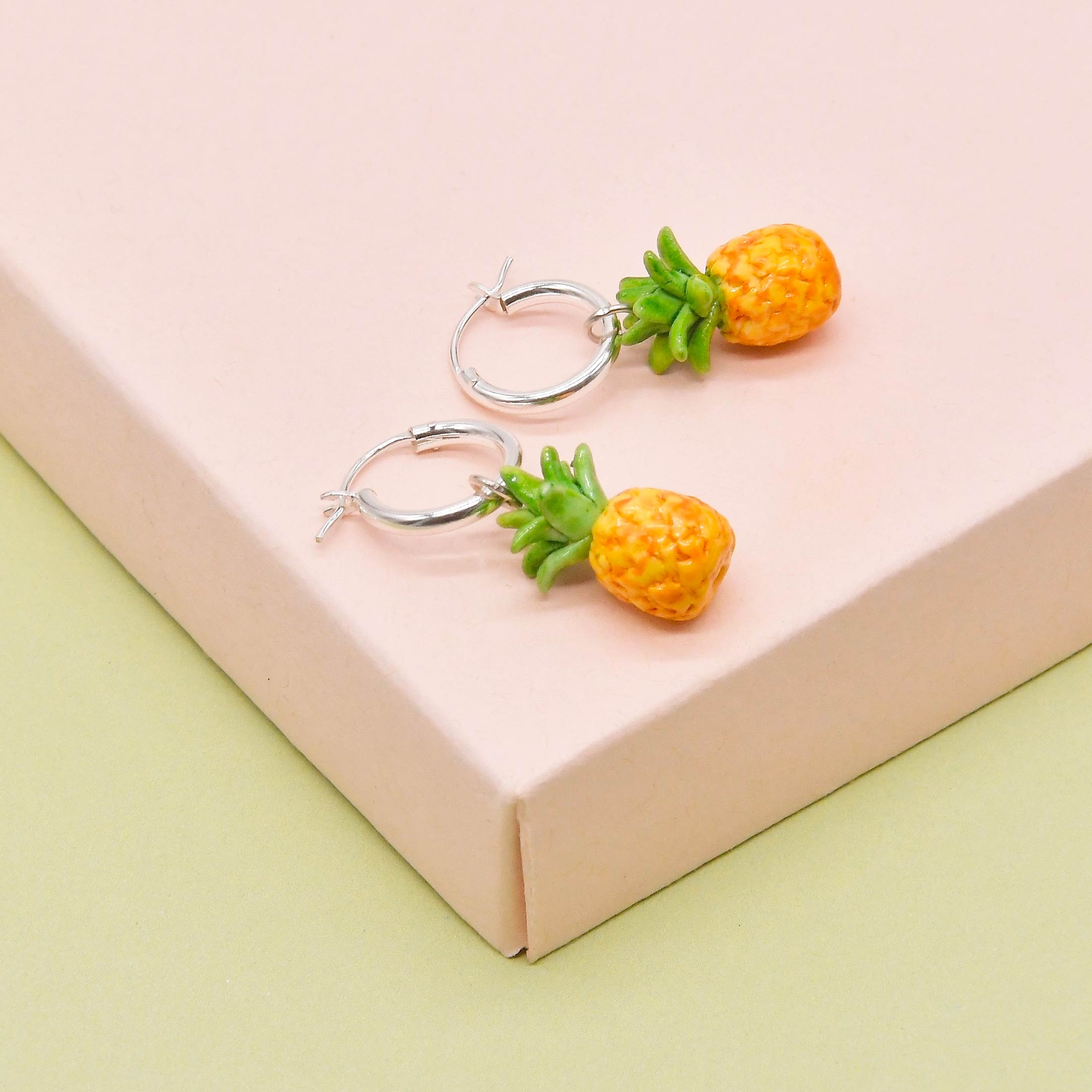 Porcelain Fruit Hoop Earrings in Fig, Papaya, Pineapple, Raspberry and Blackberry - Image 3