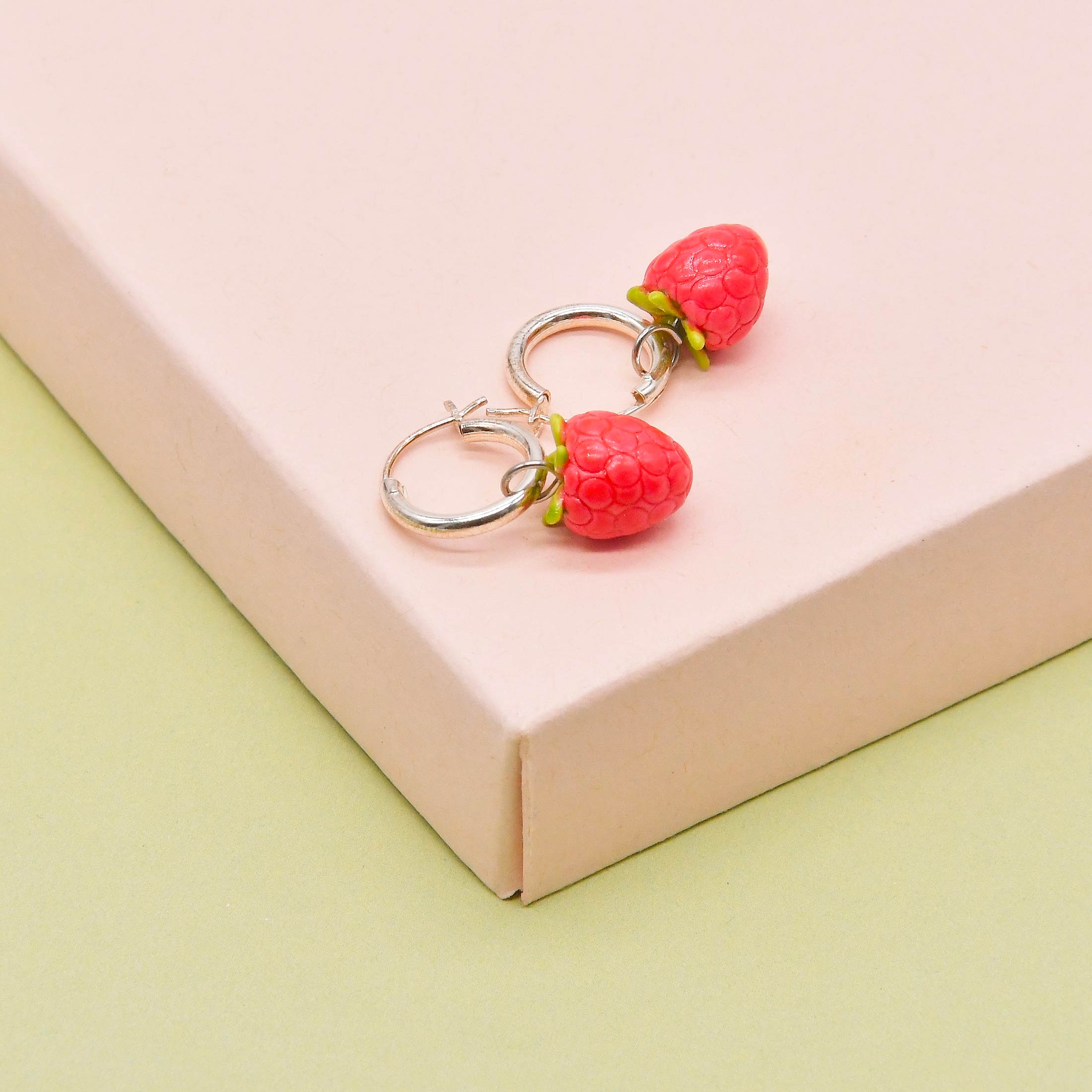 Porcelain Fruit Hoop Earrings in Fig, Papaya, Pineapple, Raspberry and Blackberry - Image 5